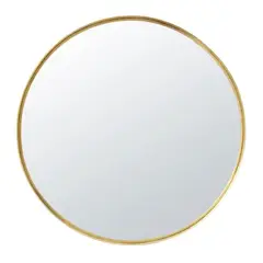 GENERICO - Espejo diseño moderno marco de fierro redondo dorado 100x100cm