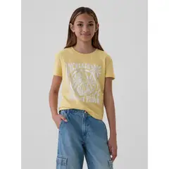 GAP - Polera Graphic Manga Corta Niña Amarillo
