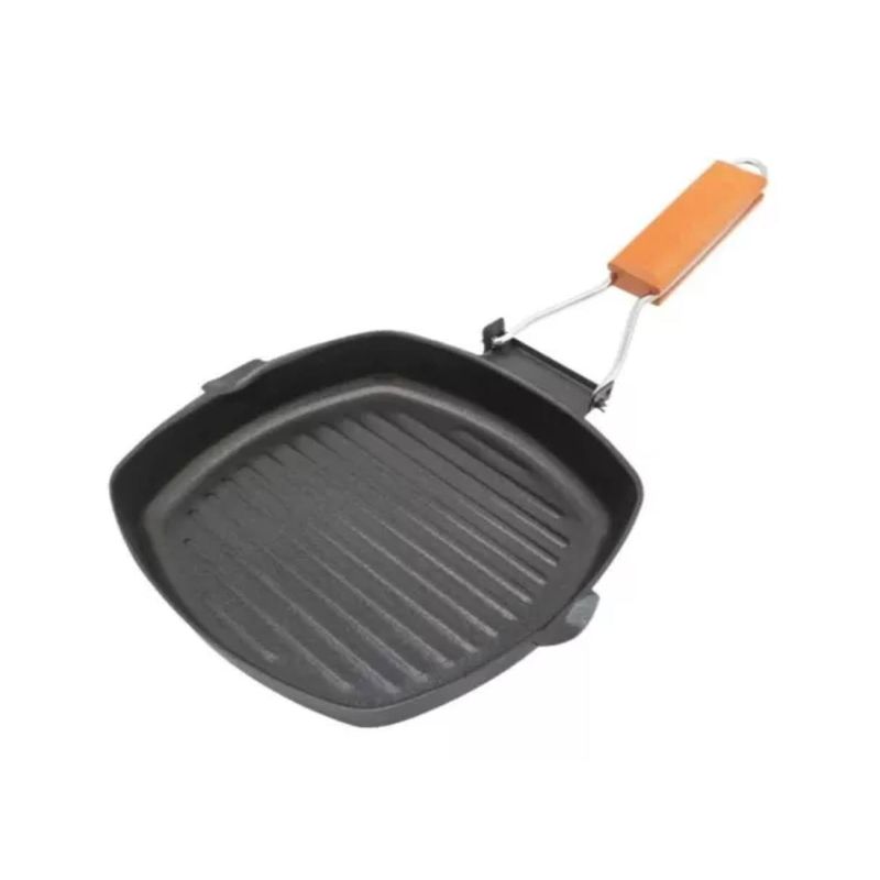 GENERICO - Sarten Plancha Grill Antiadherente Cuadrado 24cm Con Mango