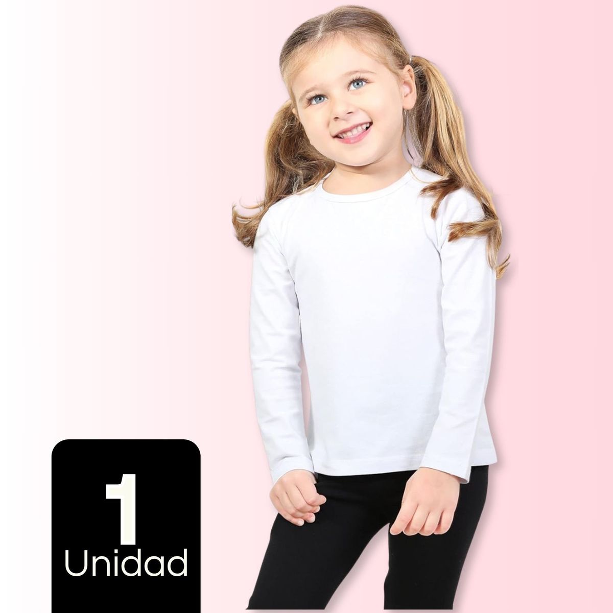 UTILISIMO - Camiseta Polar Primera Capa Polera Invierno Niña Blanco