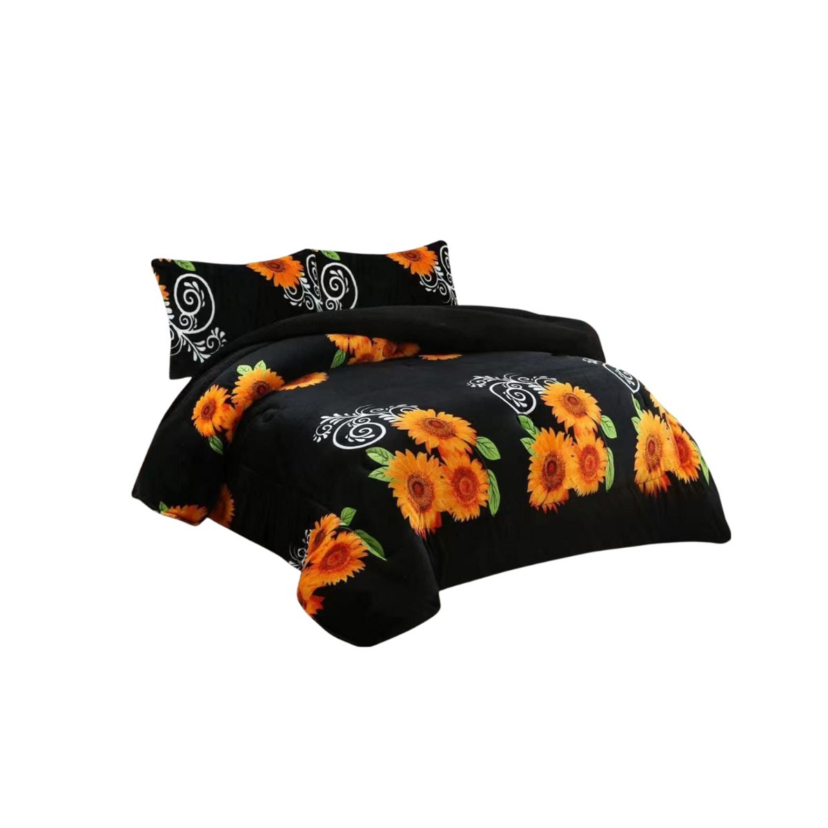 GENERICO - Cobertor Plush Con Chiporro 2 Plazas Diseño Floral Invierno