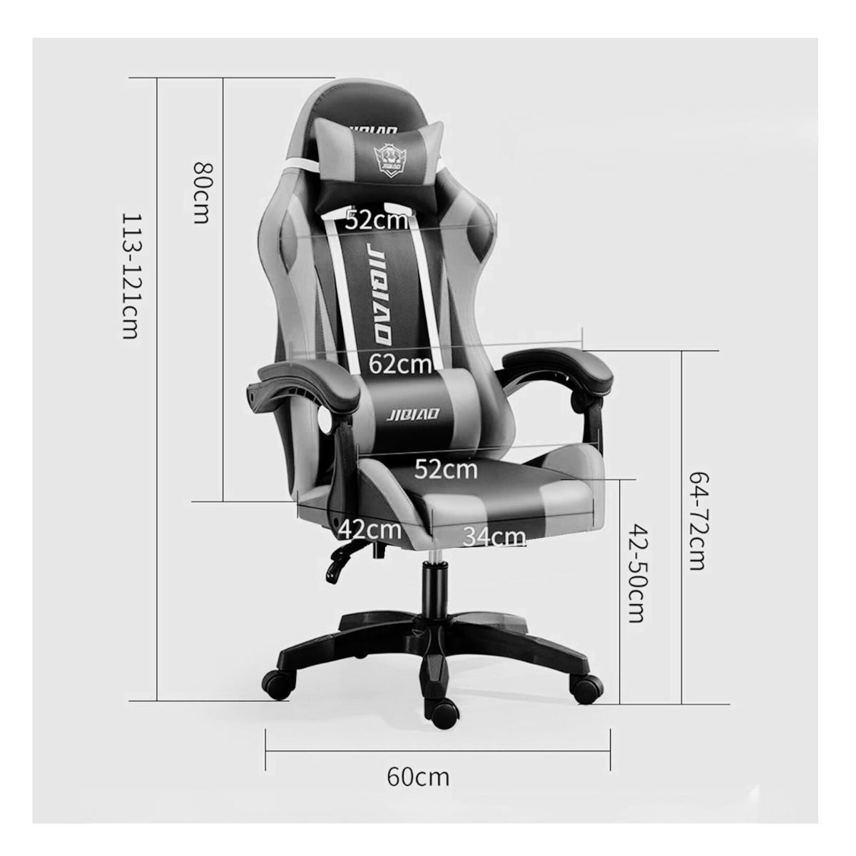 TODODESCUENTO - Silla Gamer Jiqiao Negro/Blanco