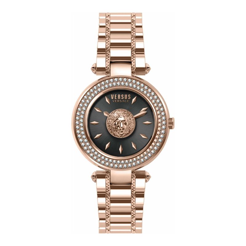 VERSACE - Reloj Brick Lane Lion Crystal VSP647621 Versus Versace Mujer Oro rosa