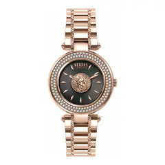 VERSACE - Reloj Brick Lane Lion Crystal VSP647621 Versus Mujer Oro rosa