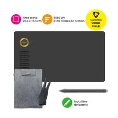VEIKK - Tableta Gráfica A15 Gold con Funda y Guante