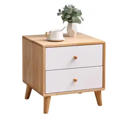 DE TODO Y MAS - Velador Premium doble cajon 48x35x45cm Chic Home - Café