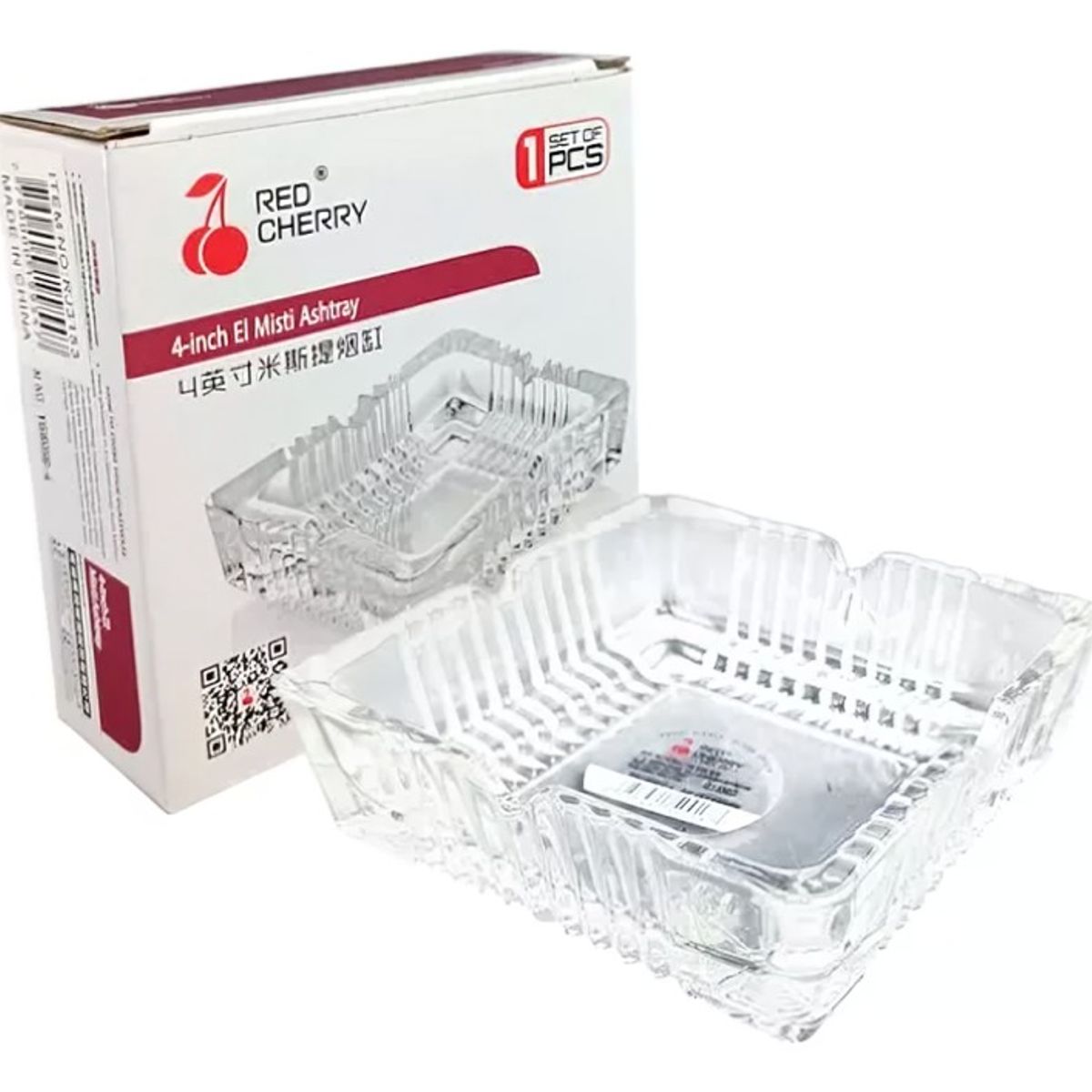 GENERICO - Cenicero De Cristal 12x12cm Cuadrado Vidrio Reforzado