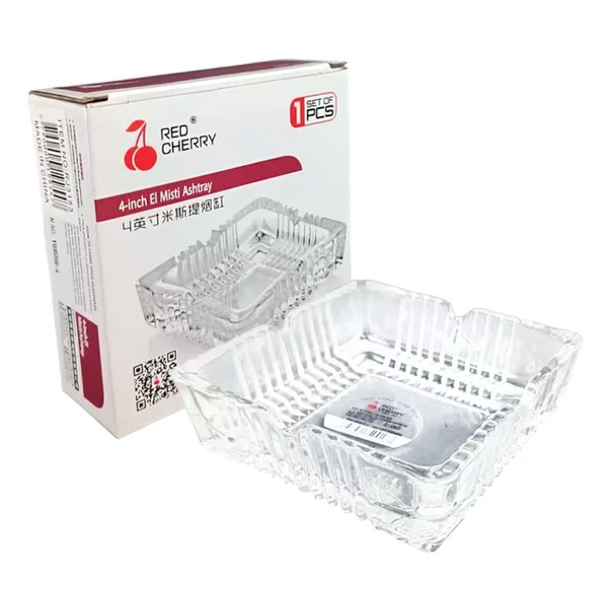 GENERICO - Cenicero De Cristal 12x12cm Cuadrado Vidrio Reforzado