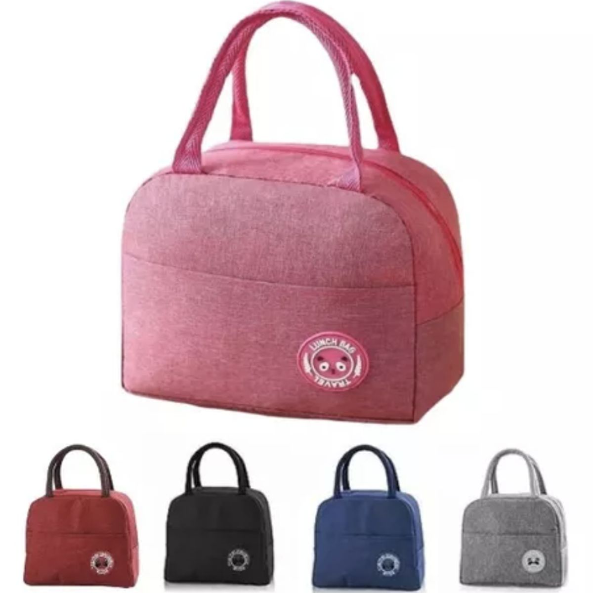 GENERICO - Lonchera Rosada Bolsa Termica Colación Almuerzo Portatil Unisex