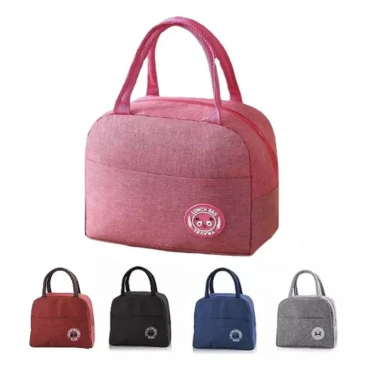 GENERICO - Lonchera Rosada Bolsa Termica Colación Almuerzo Portatil Unisex