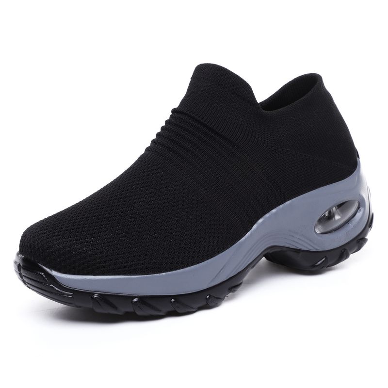 XHCY - Zapatillas de mujer mecedoras para caminar - negro.