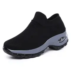 XHCY - Zapatillas de mujer mecedoras para caminar - negro