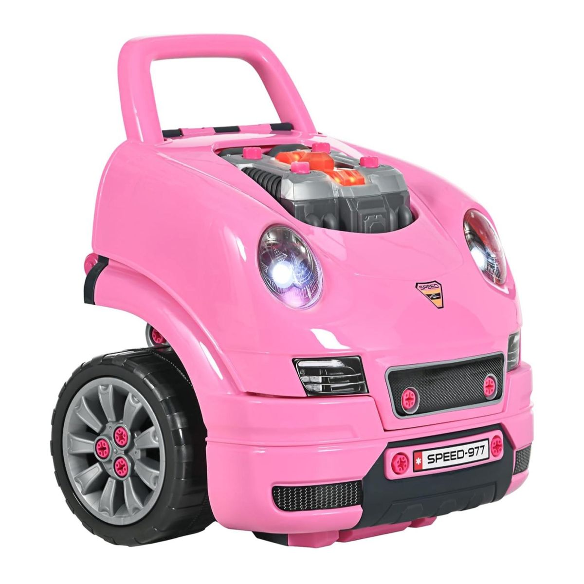 GENERICO - Juguete Auto Para Reparar Con Luces Sonidos Y Accesorios Rosa