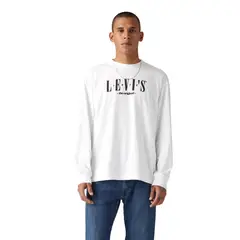 LEVIS - Polera Hombre Ls Graphic Authentic Blanco