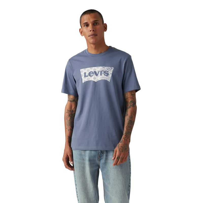 LEVIS - Polera Hombre Graphic Crewneck Tee Azul Levis