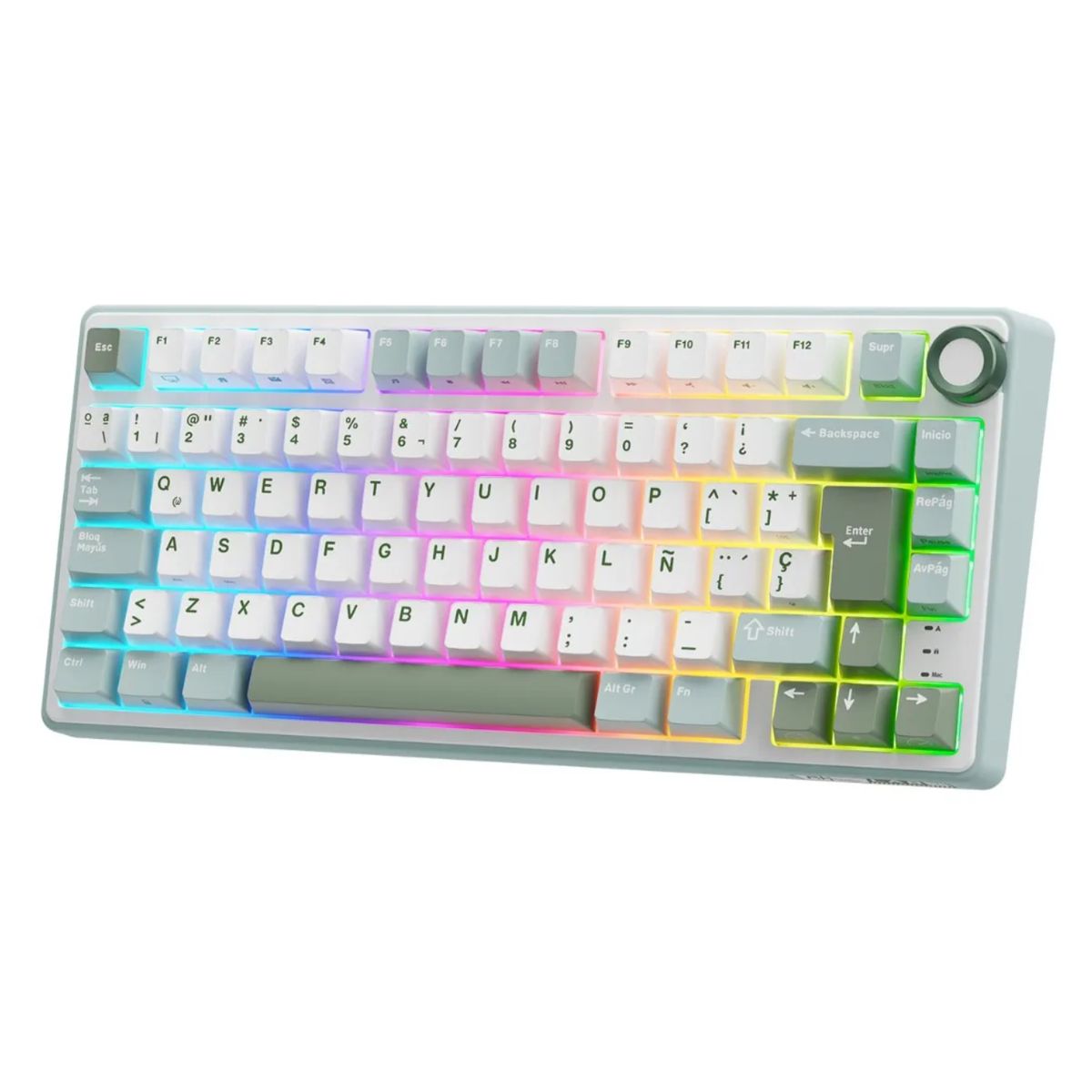 ROYAL KLUDGE - Teclado Mecánico Gamer Compacto RK R75 SkyCyan –  Switch Silver, RGB, Español