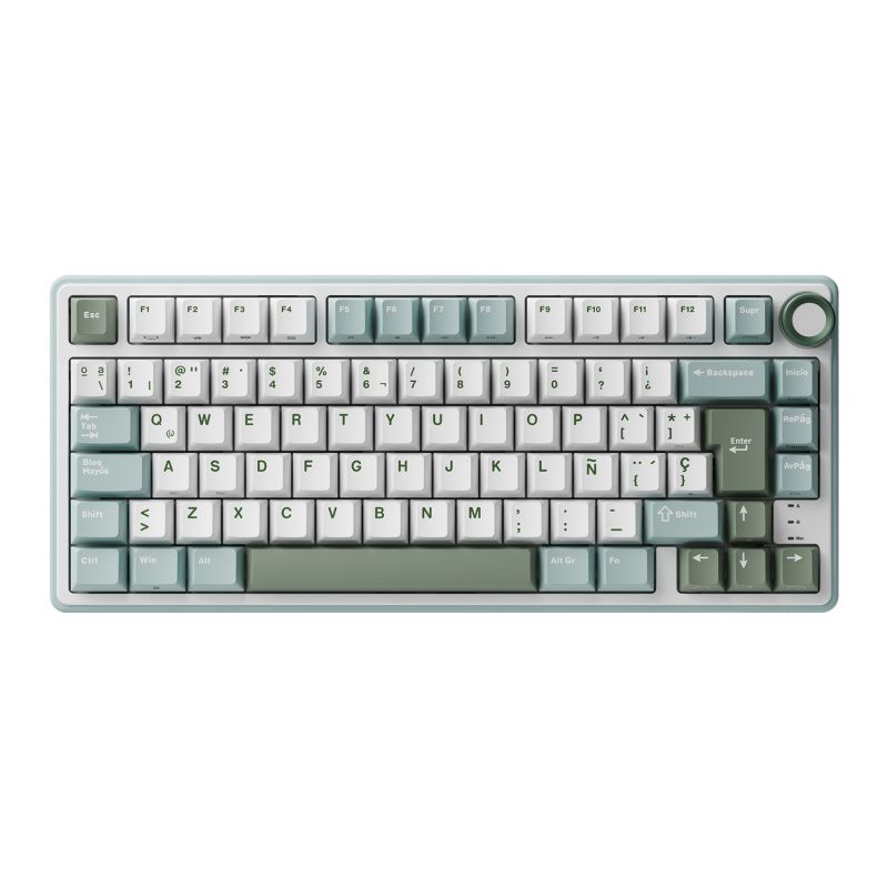 ROYAL KLUDGE - Teclado Mecánico Español Rk Royal Kludge R75 Skycyan Silver switch