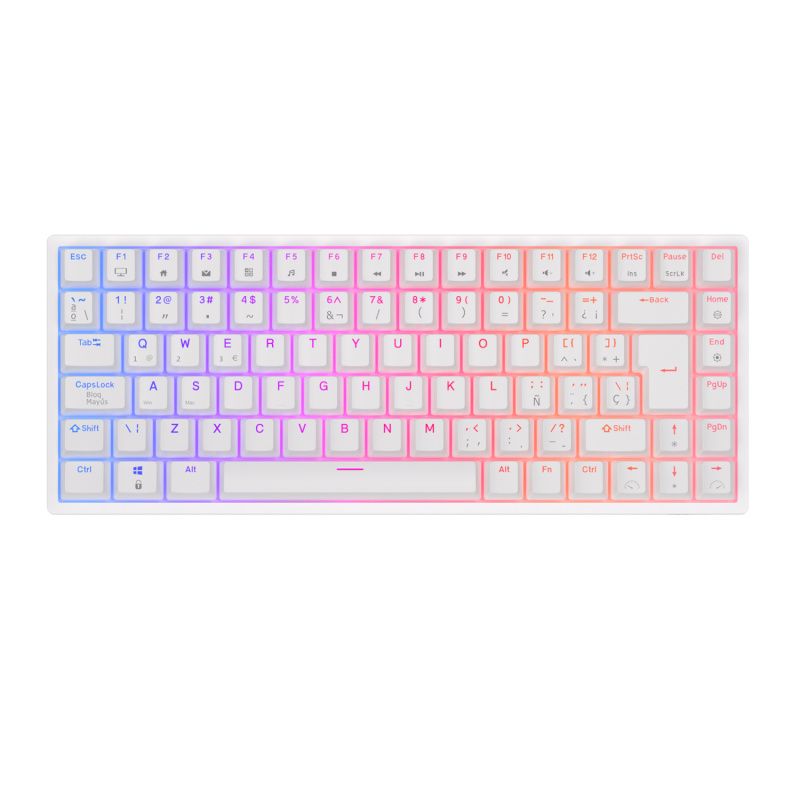 ROYAL KLUDGE - Teclado Mecánico Inalámbrico RK Royal Kludge RK84 Red Switch Blanco