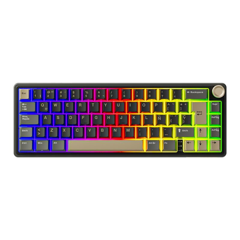 ROYAL KLUDGE - Teclado Mecánico Español Rk Royal Kludge R65 Phantom Chartreuse switch