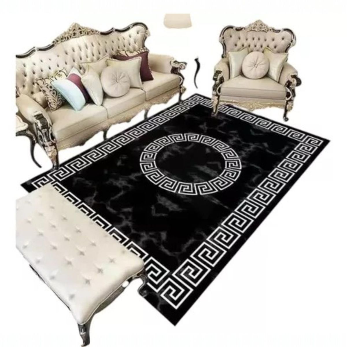 ANGELES DEL HOGAR - ALFOMBRA LISA CON DISEÑO EN 3D 200X240CM