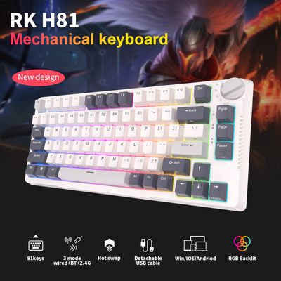 Imagen 2 del producto Teclado Mecánico Inalámbrico RK H81 Skycyan Switch Blanco