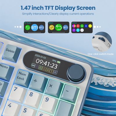 Imagen 2 del producto Teclado Mecánico Español Inalámbrico Rk S98 SkyBlue