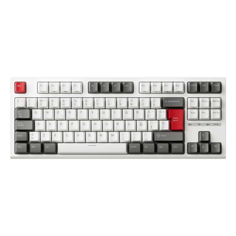 ROYAL KLUDGE - Teclado Mecánico Español 87%TKL RGB R87 Rk Royal Kludge Brown switch