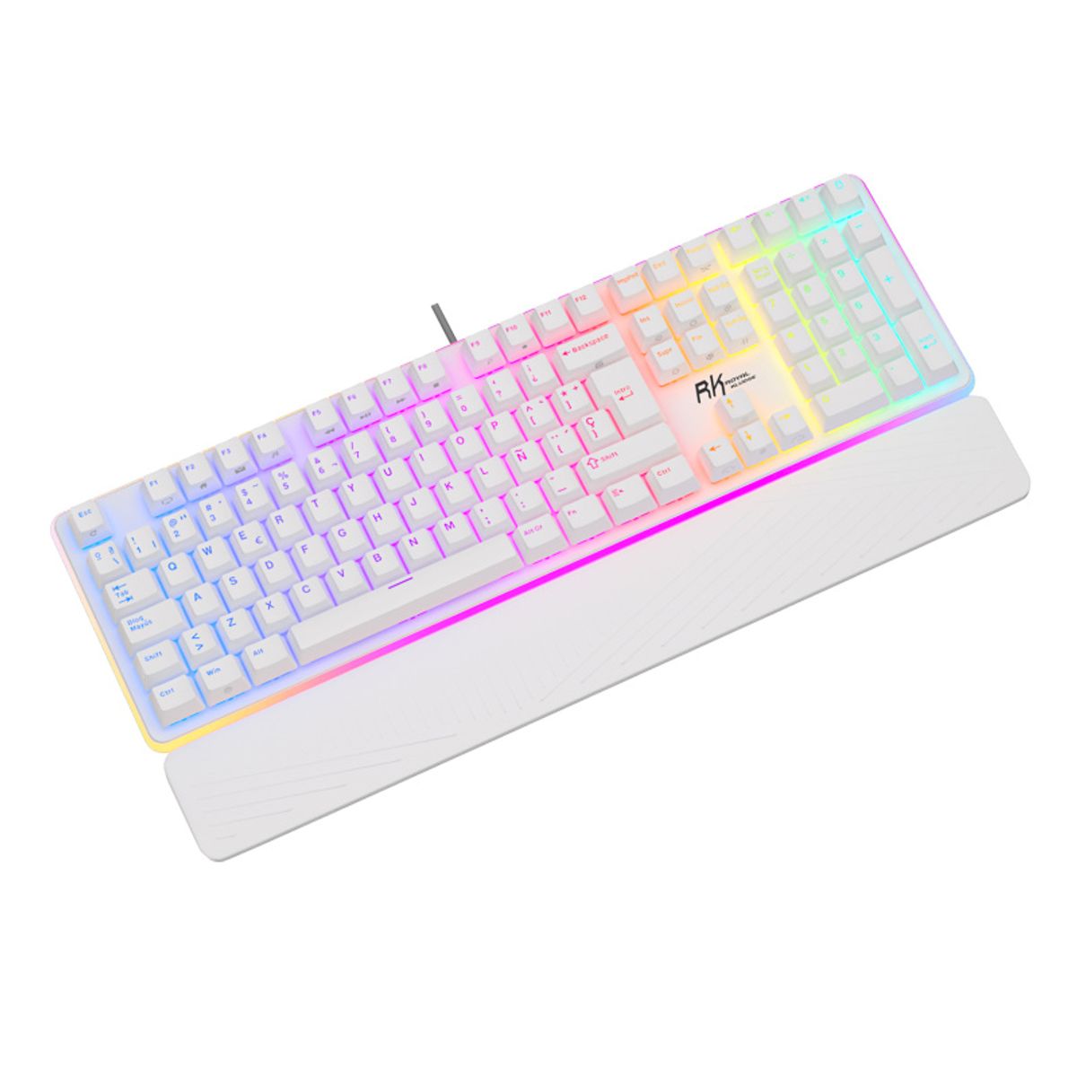 ROYAL KLUDGE - Teclado Mecánico Español RGB Rk918 blanco Rk Royal Kludge Red switch