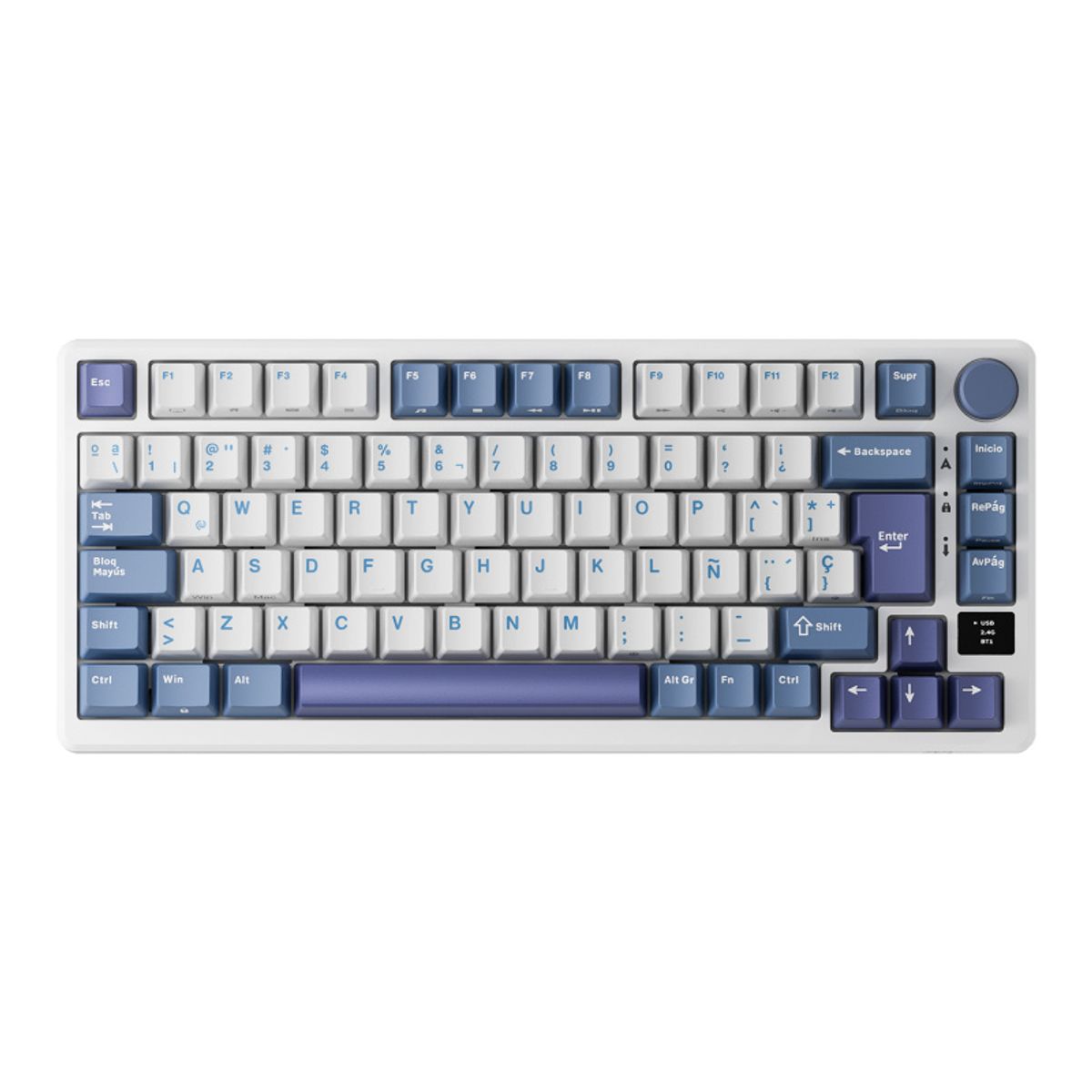 ROYAL KLUDGE - Teclado Mecánico Español Rk Royal Kludge M75  taro milk Silver switch