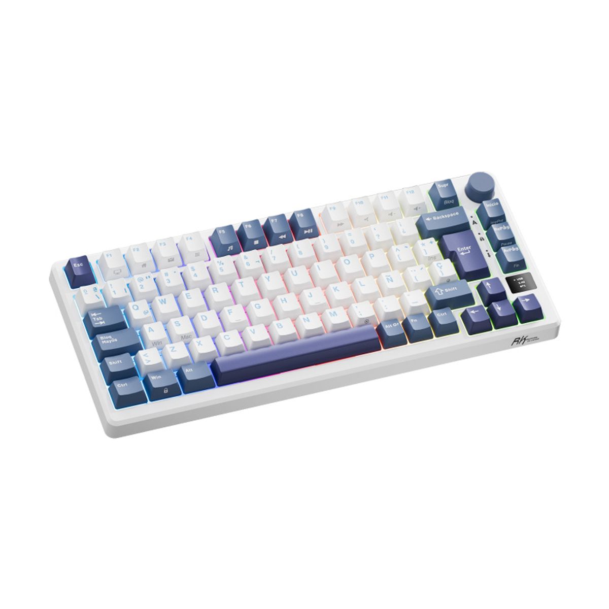 ROYAL KLUDGE - Teclado Mecánico Español Rk Royal Kludge M75  taro milk Silver switch