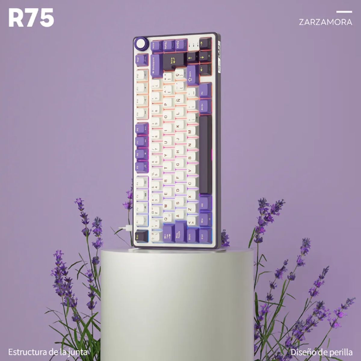 ROYAL KLUDGE - Teclado Mecánico Gamer Compacto RK R75 Blackberry –  Switch Silver, RGB, Español