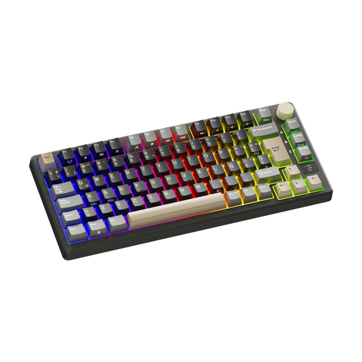 ROYAL KLUDGE - Teclado Mecánico Español Inalámbrico Rk Royal Kludge M75 Phantom