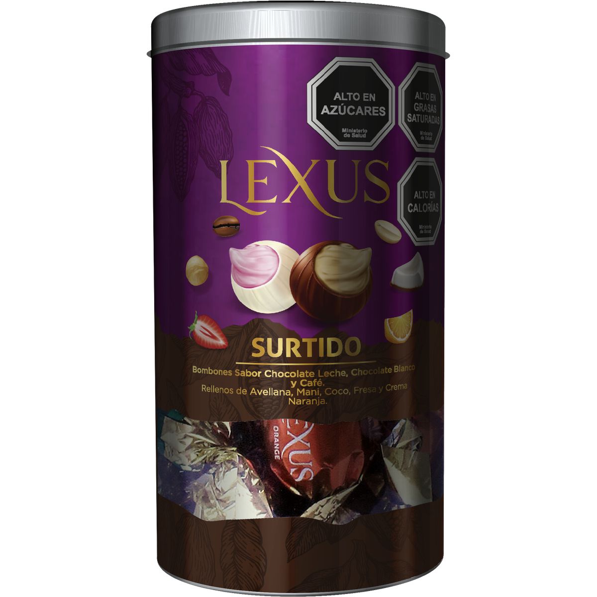 LEXUS - Pote de Chocolates Bombones Lexus Rellenos Con Avellana 180g.