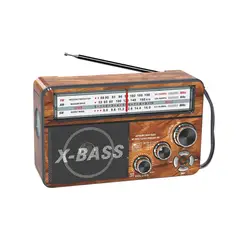 GENERICO - Radio Portátil+Linternas+Panel Solar+Bluetooth Marron