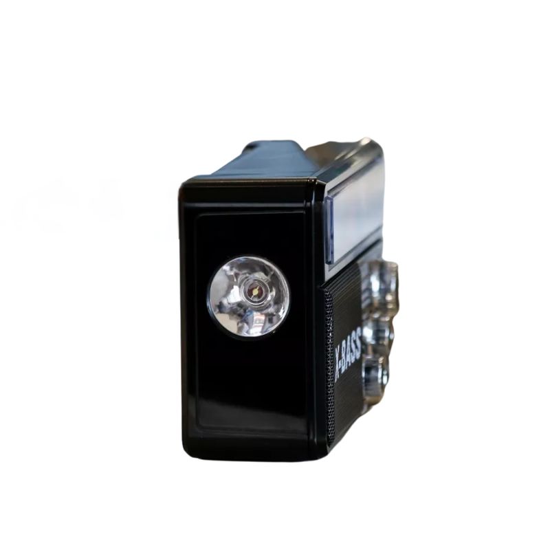 GENERICO - Radio Portátil+Linternas+Panel Solar+Bluetooth Negro