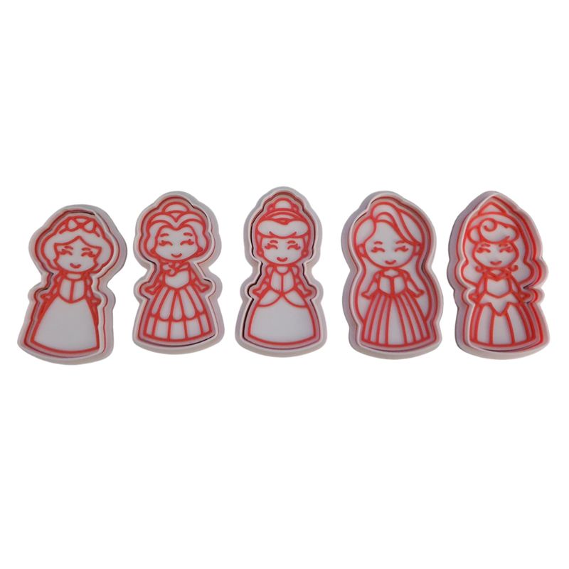 GENERICO - Set 5 Cortadores De Galletas Princesas 8 Cm #1