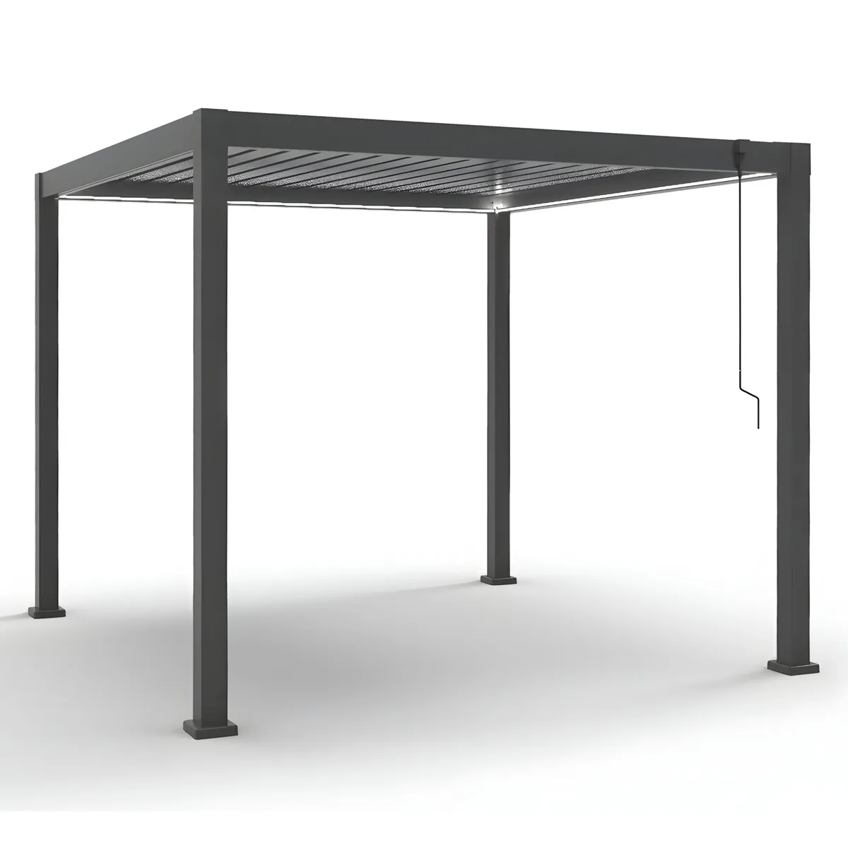 VINCENZI - Pérgola Bioclimática 3x3mts Arcadia Vincenzi + Luz Led Solar Integrada