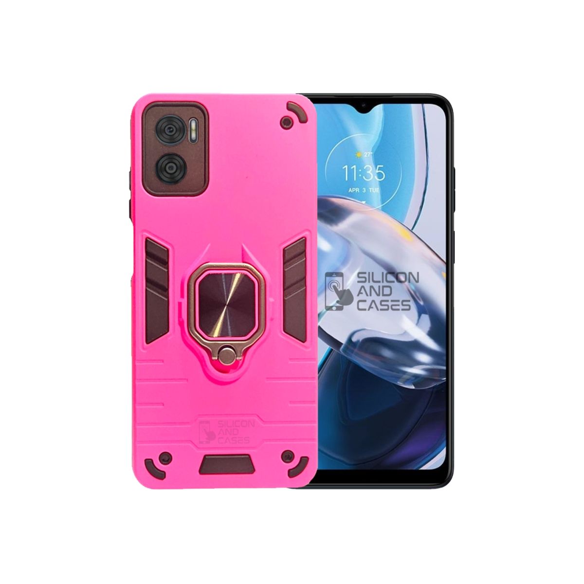GENERICO - CARCASA ANILLO ANTIGOLPE PARA MOTOROLA E22-E22i COLOR FUCSIA