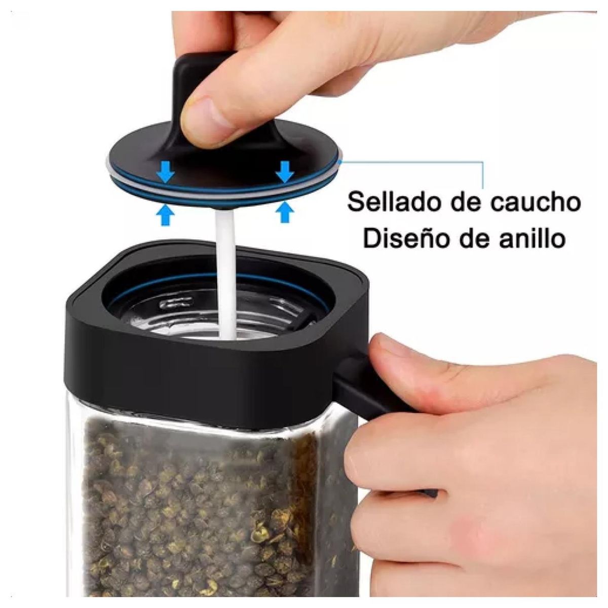 GENERICO - Set 3 Frascos Especieron Condimentos Multiuso 2 En 1