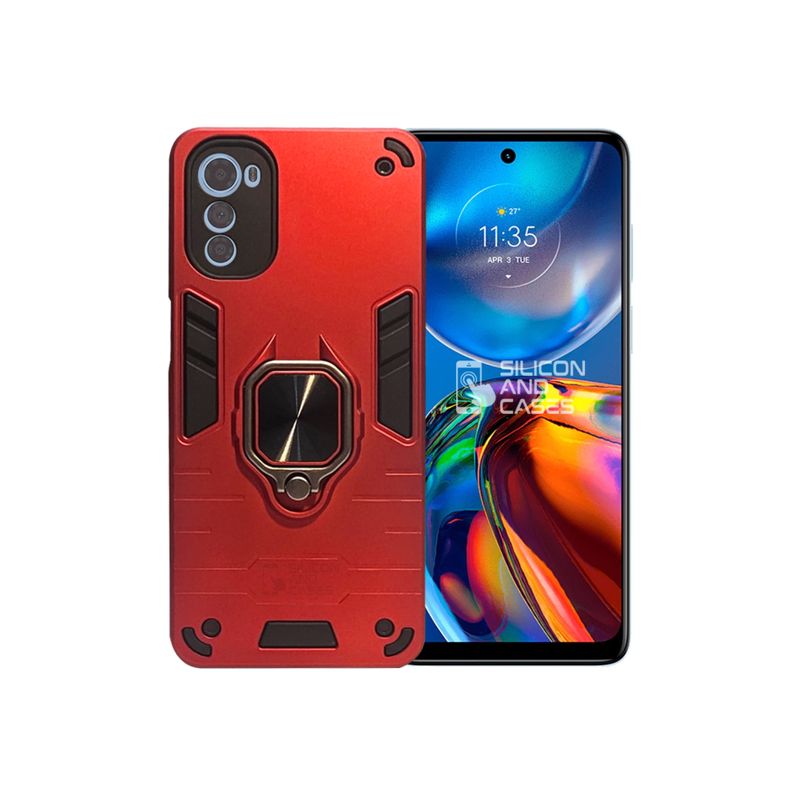 GENERICO - CARCASA ANILLO ANTIGOLPE PARA CELULAR MOTOROLA E32 COLOR ROJO