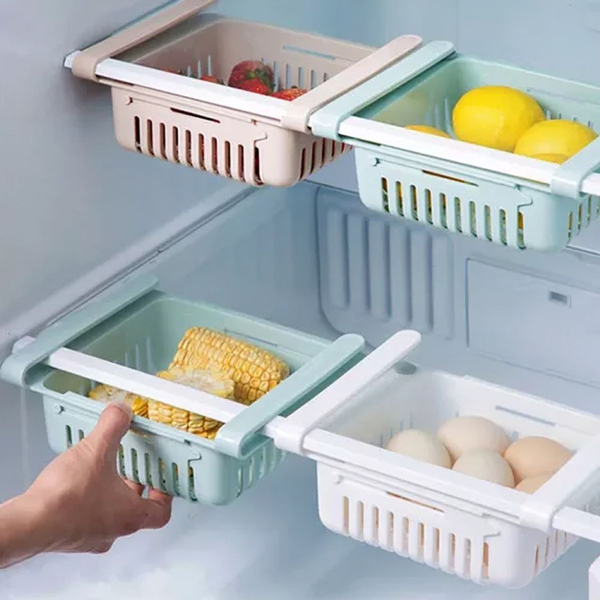 GENERICO - Canasta Cesto Para Nevera Refrigerador BEIGE