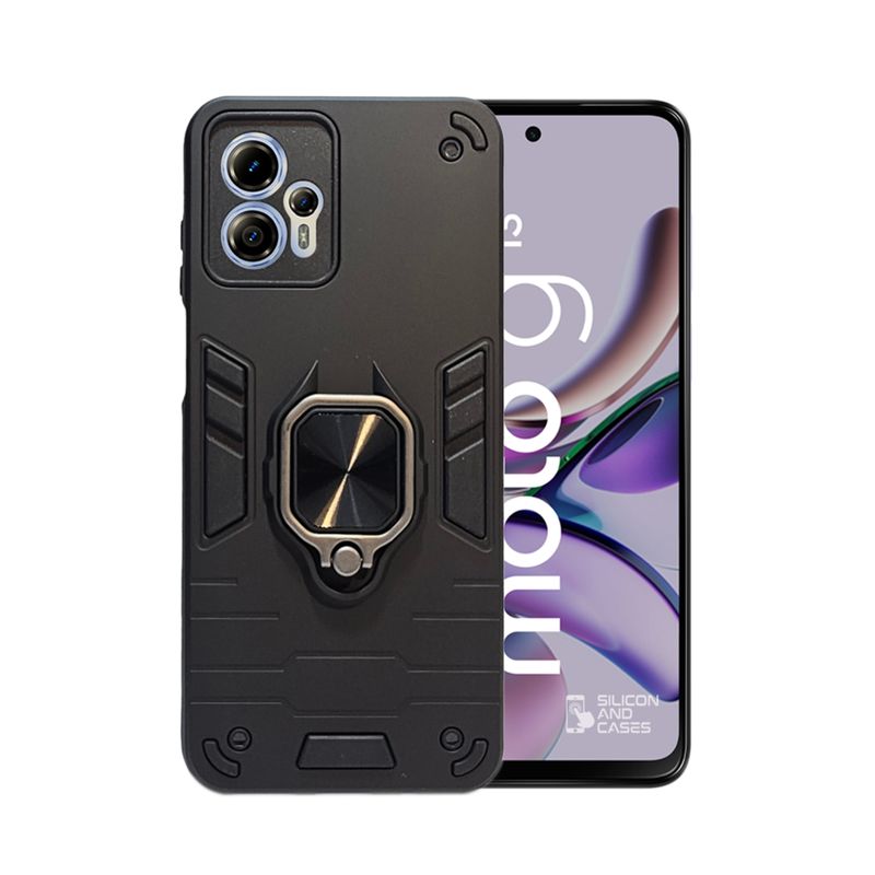 GENERICO - CARCASA ANILLO ANTIGOLPE PARA CELULAR MOTOROLA G13 COLOR NEGRO