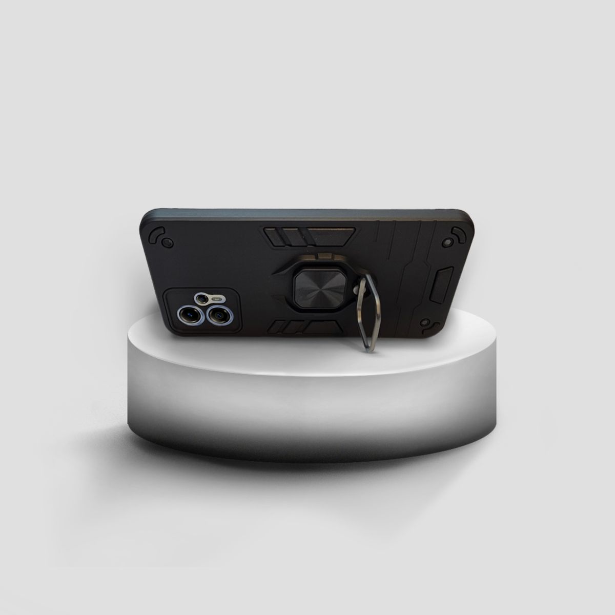 GENERICO - CARCASA ANILLO ANTIGOLPE PARA CELULAR MOTOROLA G13 COLOR NEGRO