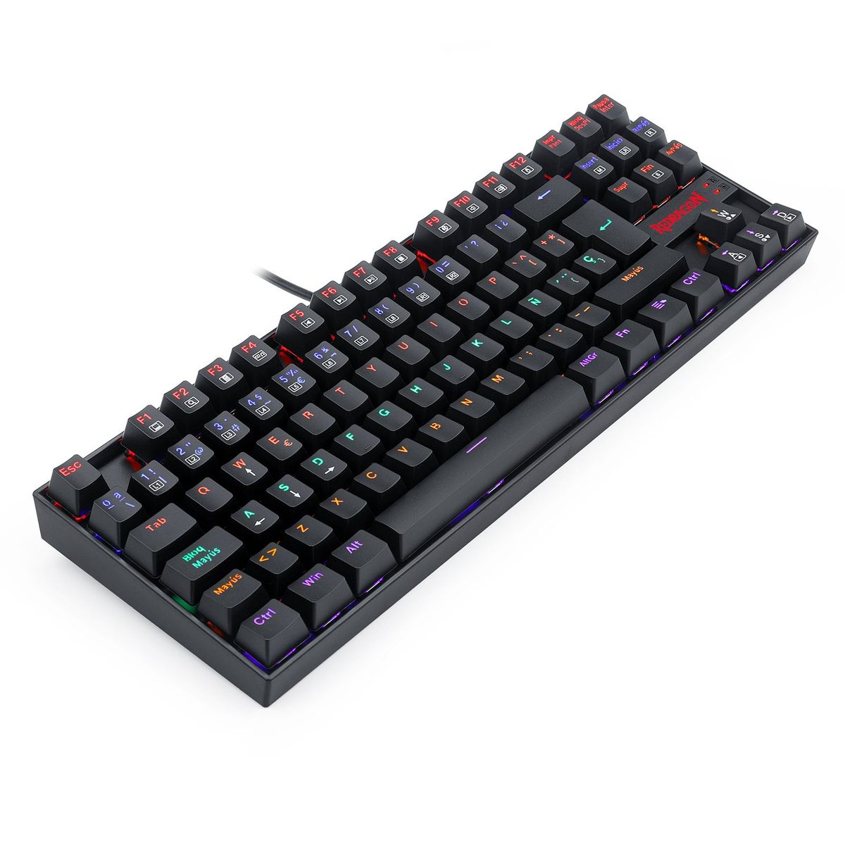 REDRAGON - Teclado Gamer KUMARA 2 K552R-SP Rainbow Switch Red Negro