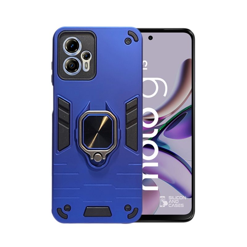 GENERICO - CARCASA ANILLO ANTIGOLPE PARA CELULAR MOTOROLA G13 COLOR AZUL