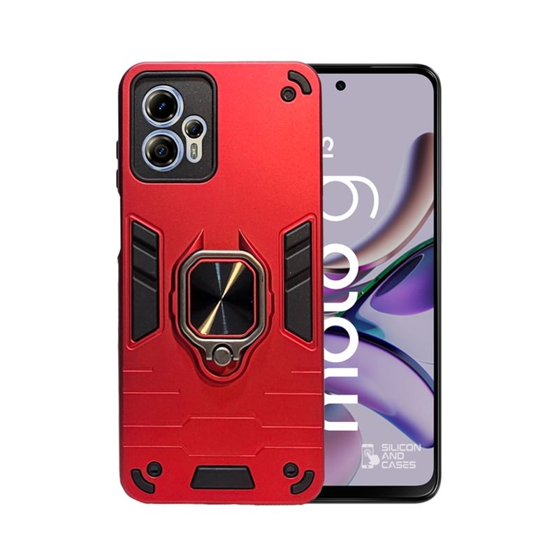 GENERICO - CARCASA ANILLO ANTIGOLPE PARA CELULAR MOTOROLA G13 COLOR ROJO