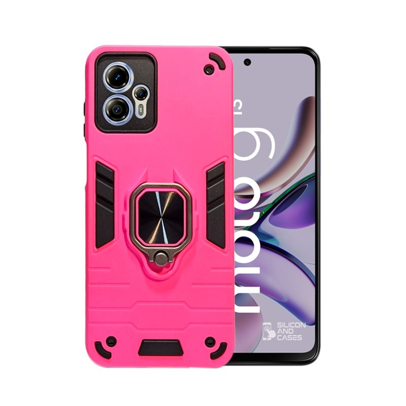 GENERICO - CARCASA ANILLO ANTIGOLPE PARA CELULAR MOTOROLA G13 COLOR FUCSIA