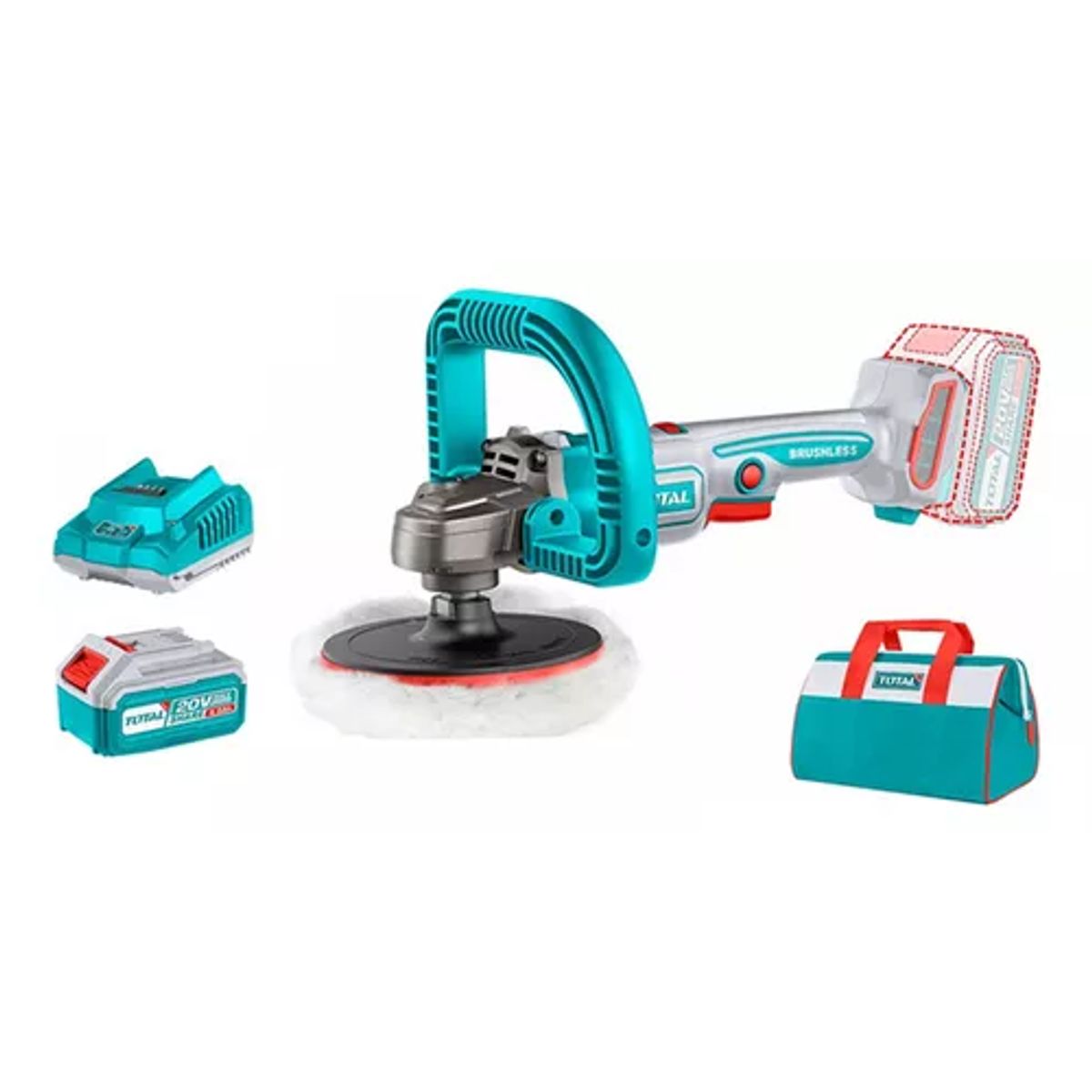 TOTAL TOOLS - Pulidora Inalámbrica 20v 180mm Bat+ Carg Total Tapli20181.