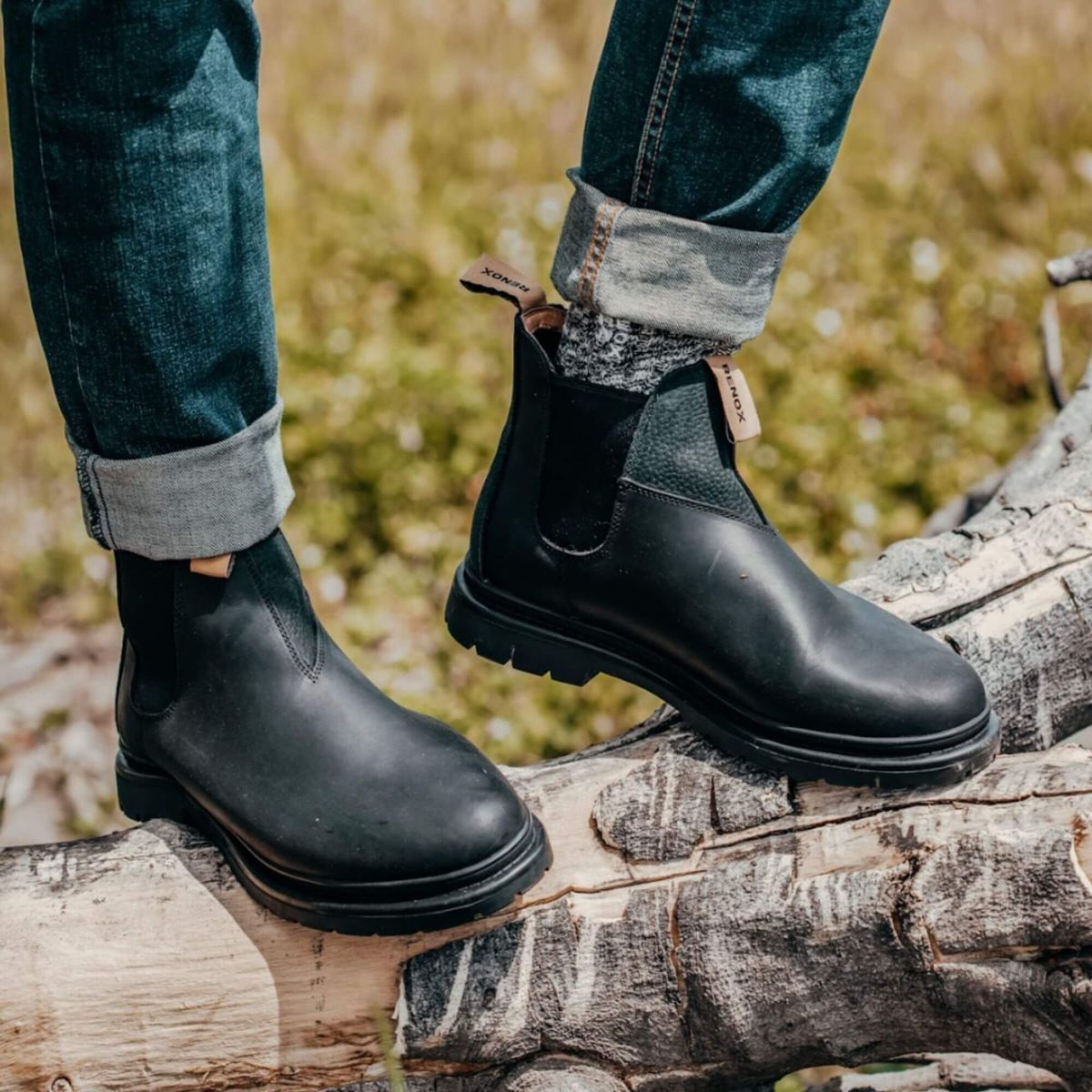 RENOX - Botín Cuero Impermeable Chelsea Hombre Renox Negro Chiporro