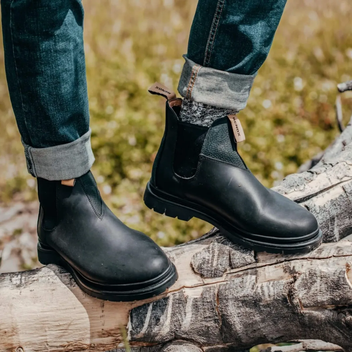 RENOX - Botín Cuero Impermeable Chelsea Hombre Renox Negro Chiporro